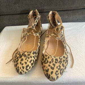 Old navy ballet, flat, leopard print, cute laceup detail
